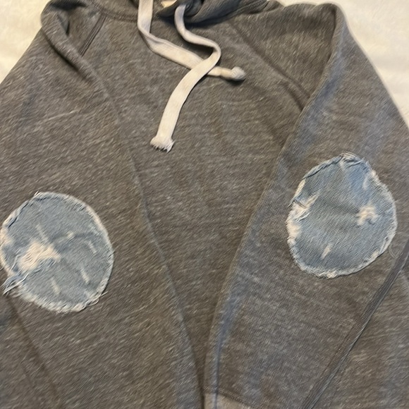 Small Free people Riley cotton hoodie with denim elbow patches. - Picture 4 of 8